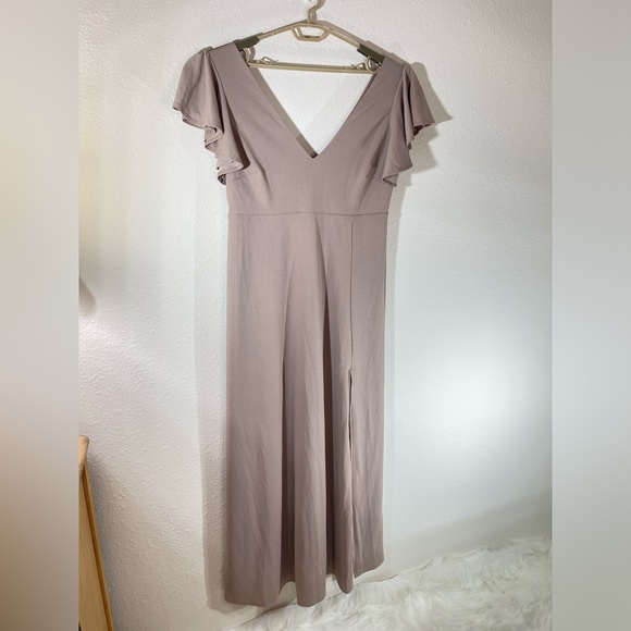 Birdy Grey Hannah Crepe Bridesmaids Dress. Color Taupe. Size 1X. NWOT! - Picture 2 of 7